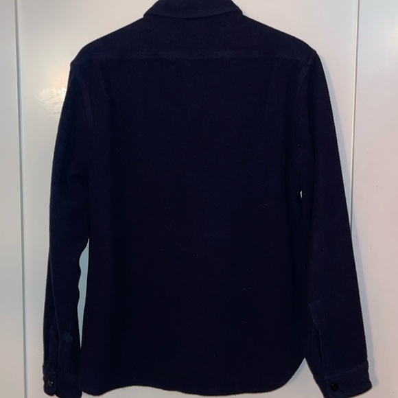 J Crew Wallace & Barnes Navy Blue Wool Blend Naval CPO Shirt Sz M - Picture 2 of 6